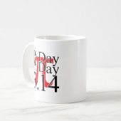 Mug Jour de Pi 3.14 Noir et Rouge (Devant gauche)
