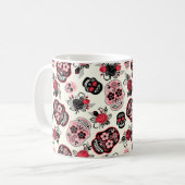 Mug Jour des crânes de sucre morts, blanc (Devant gauche)