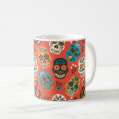 Mug Jour des crânes de sucre morts, orange (Devant droit)