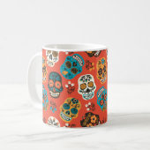 Mug Jour des crânes de sucre morts, orange (Devant gauche)