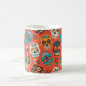 Mug Jour des crânes de sucre morts, orange (Centre)