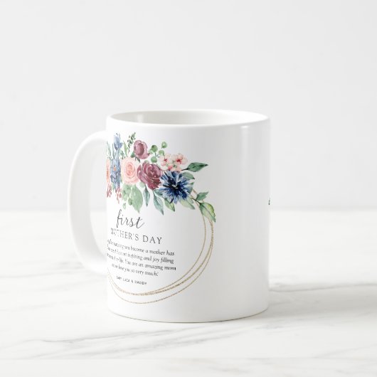Mug Jour des mères de la Première Fleur Douce (Devant gauche)