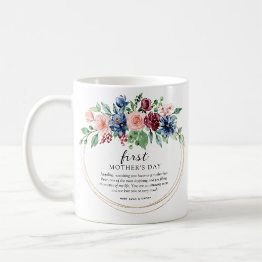 Mug Jour des mères de la Première Fleur Douce (Gauche)