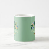 Mug Jour des mères florales Vert Vert Bleu (Centre)