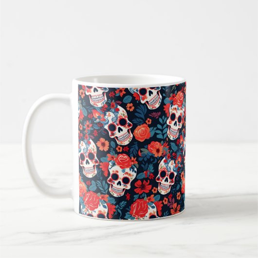 Mug Jour des morts, crânes en sucre (Gauche)