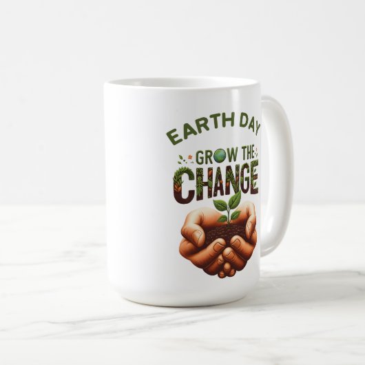 Mug Jour des terres - Augmenter le changement (Devant droit)