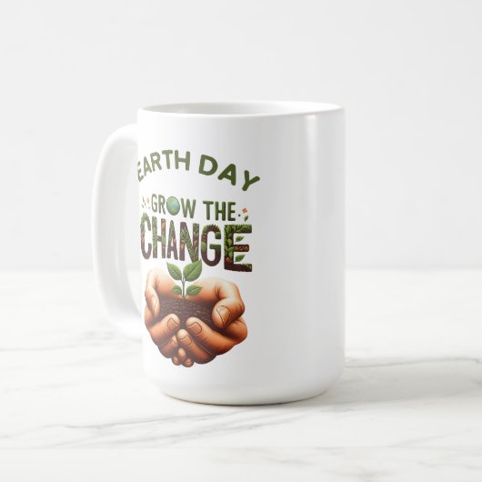Mug Jour des terres - Augmenter le changement (Devant gauche)