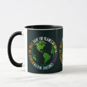 Mug Jour des terres Sauvez la planète Devenez écolo (Gauche)