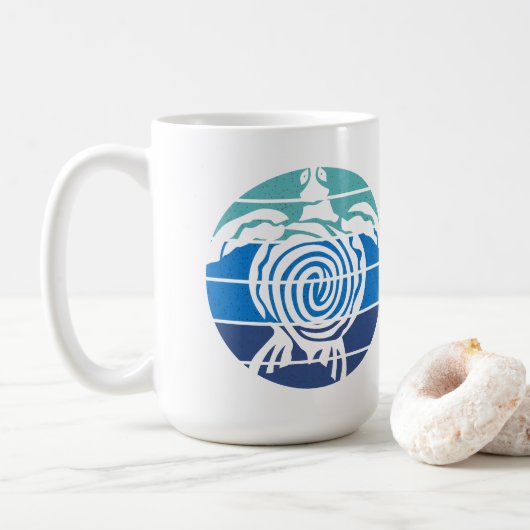Mug Jour des terres, Tortue de mer, Nettoyer l'océan (Avec donut)