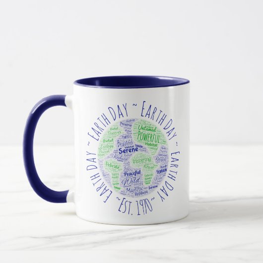 Mug Jour des terres Word Art (Gauche)