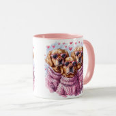 Mug Jour des Valentines Chiens d'or (Devant droit)