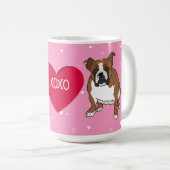 Mug Jour des Valentines de Bulldog (Devant droit)