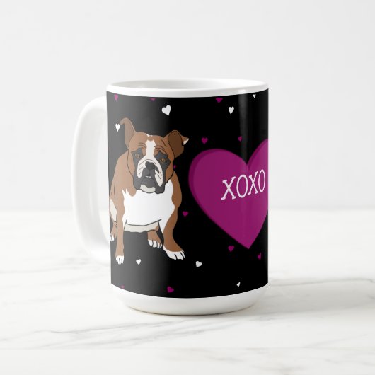 Mug Jour des Valentines de Bulldog (Devant gauche)