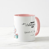 Mug Jour des Valentines du Coeur de l'Eléphant Cartoon (Devant droit)