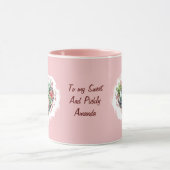 Mug Jour des Valentines du Coeur Succulent Rose Cute (Centre)