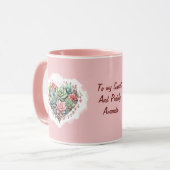 Mug Jour des Valentines du Coeur Succulent Rose Cute (Devant gauche)