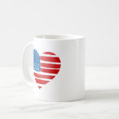 Mug Jour des Valentines États-Unis Drapeau Coeur patri (Devant gauche)