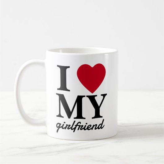 Mug Jour des Valentines J'aime ma petite amie | Petit (Gauche)