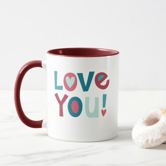Mug Jour des Valentines modernes Vous aimez (Avec donut)