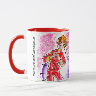 Mug Jour des Valentines roses et rouges Kagura Yato