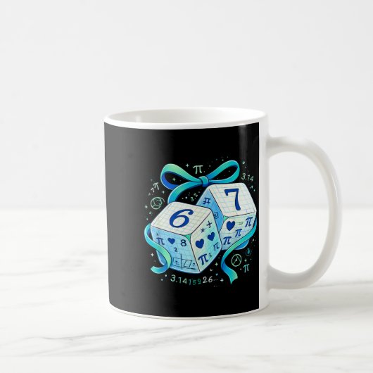 Mug jour drôle maths 67 six sept dés 6 7 mème (Droite)