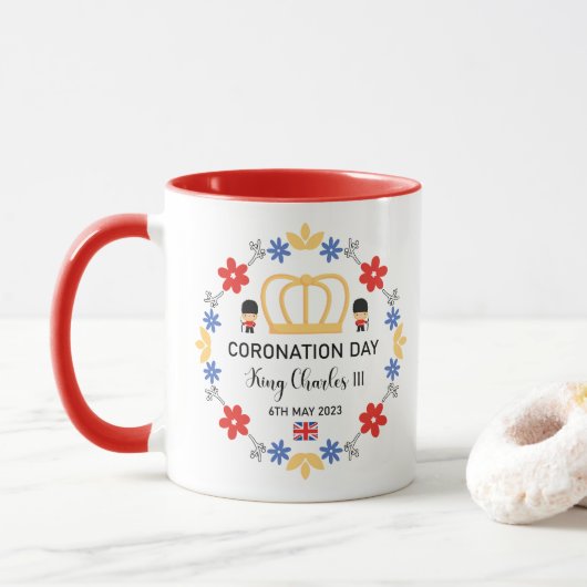 Mug Jour du couronnement 2023 Roi Charles III (Avec donut)