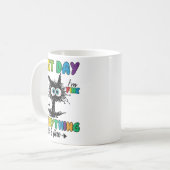 Mug Jour Funny Stress Chat Enseignant Enfants Étudiant (Devant gauche)