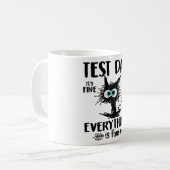 Mug Jour Funny Stress Chat Enseignant Enfants Étudiant (Devant gauche)