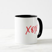 Mug Jour Jour de Valentines XOXO en Rouge (Devant droit)