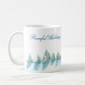 Mug Jour paisible d'hiver Forêt Arbre Aquarelle Noël (Gauche)