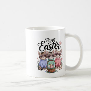 Mug Jour Pâques mignonne Chat Lapin Oreilles OEufs Gra