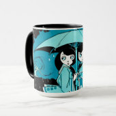 Mug Jour pluvieux dans le bleu (Devant gauche)