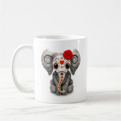 Mug Jour rouge de l'éléphant mort de bébé de crâne de (Gauche)