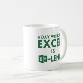 Mug jour sans excel, drôle cadeau pour comptable (Devant droit)