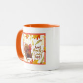 Mug Jour Ton-Heureux Turquie de thanksgiving de (Devant gauche)