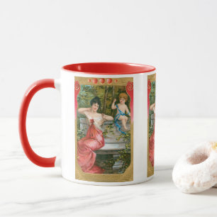 Mug Jour vintage des Valentines, dame victorienne avec