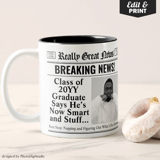 Mug journal personnalisé Funny Graduation Mug