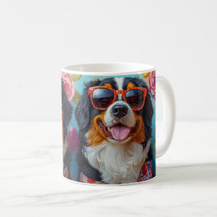 Mug Journée de la Saint-Valentin Roses Montagne Bernoi