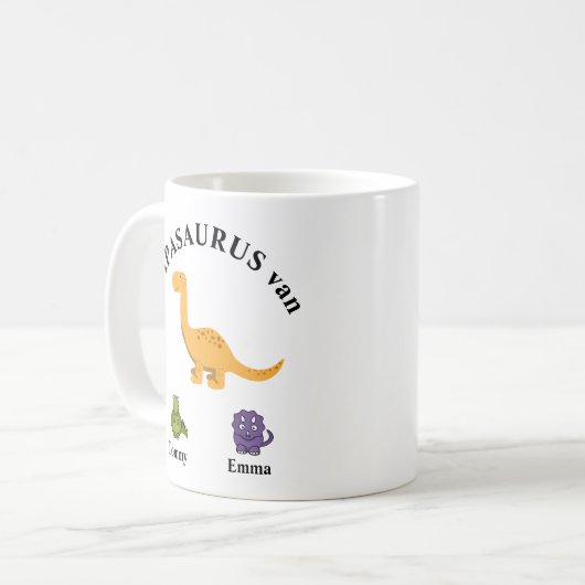 Mug Journée de paternité cadeau papasaure mok (Devant gauche)
