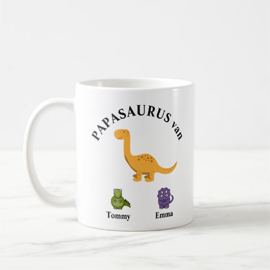 Mug Journée de paternité cadeau papasaure mok (Gauche)