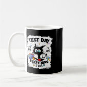 Mug Journée de test drôle chat stressé enseignant élèv (Gauche)