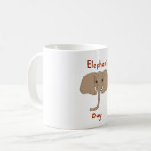 Mug Journée des éléphants d'Afrique romantique (Devant gauche)