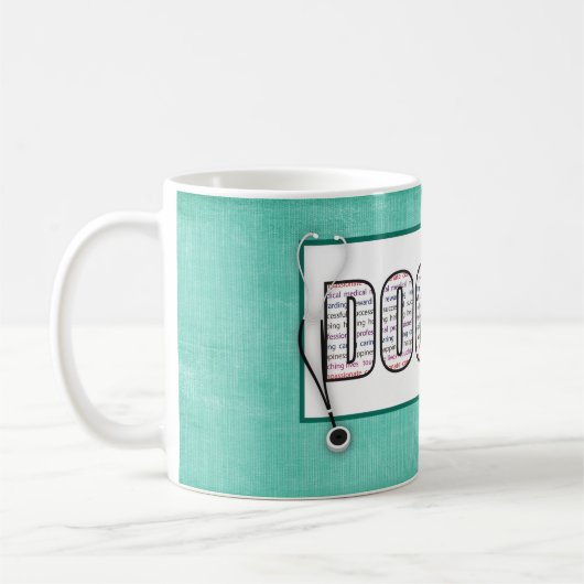 Mug Journée des médecins en mots sur le vert (Gauche)