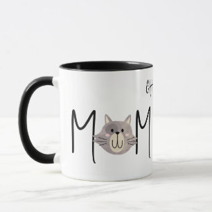 Mug Journée des mères noires nommée mère du chat gris