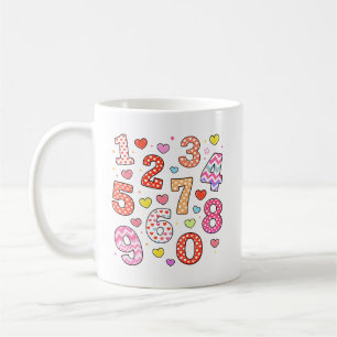 Mug Journée des nombres mignons Cœur Nombres Design po