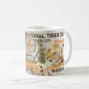 Mug Journée internationale du Tigre, 29 juillet, Art d