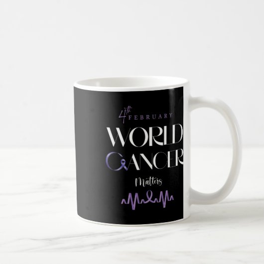 Mug Journée mondiale contre le cancer février Soutien (Droite)