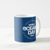 Mug Journée mondiale des océans Bleu Stylisé Vagues de (Devant droit)