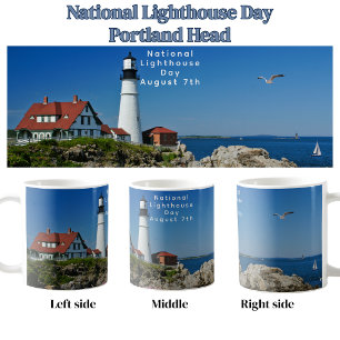 Mug Journée nationale des phares : Portland Head Scene