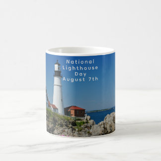 Mug Journée nationale des phares scène de Portland Hea